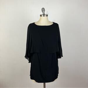 Anne Fontaine Black Layered Chiffon Blouse